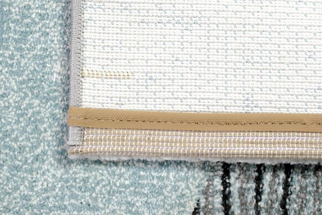 TeppichHome24 Teppich Teppich Muster gestreift grau blau grün schwarz, rechteckig