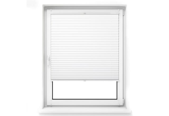jalousiescout Plissee Pure Plissee Premium, 35 x 120 cm, weiß, halbtransparent, ohne Bohren, verspannt, Klemmfix, Polyester-Stoff, blickdicht und lichtdurchlässig