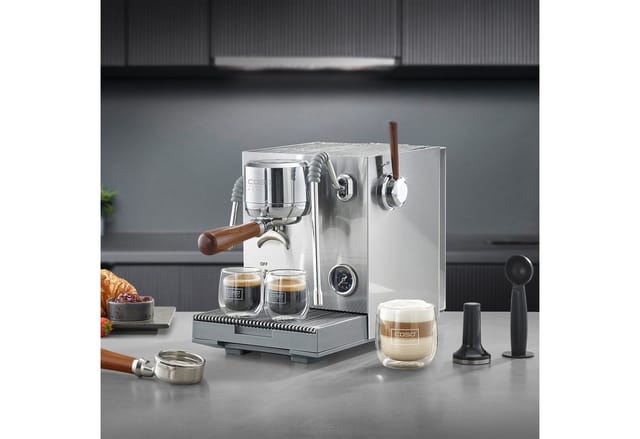 Caso Siebträgermaschine EspressoGourmet Advanced, 3000 Watt, 19 bar Ulka-Pumpe, Vorbrühfunktion