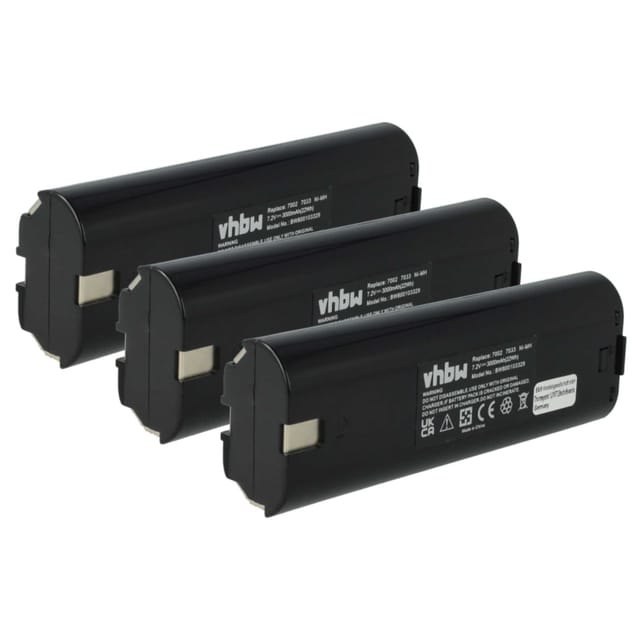 3x Akku Kompatibel Mit Makita 6012dwk, 6015dwe, 6015dwk, 6016dw, 6017dwbe, 6017dwe, 6018d Elektrowerkzeug (3000 Mah, Nimh, 7,2 V) - Vhbw