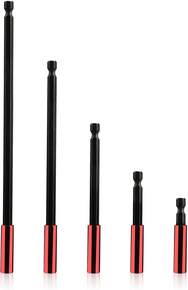 5-teiliges Set Magnetischer Schraubendreher-bithalter Mit 1/4"-sechskantschaft Und Verlängerungsbits (50/60/100/150/300 Mm) Für Elektrische Bohrmaschinen, Schraubendreher Und Schlagschrauber