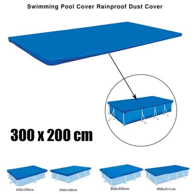 Blaue Rechteckige Poolabdeckung - 300 X 200 Cm - Schutz Vor Schmutz