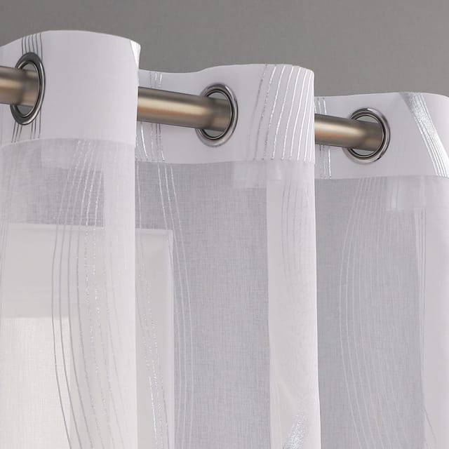 1 X Transparenter Vorhang, Halbtransparentes Rollo Mit Ösen, 40 % Verdunkelung, Geeignet Für Wohn- Und Schlafzimmer, 132 Cm X 244 Cm