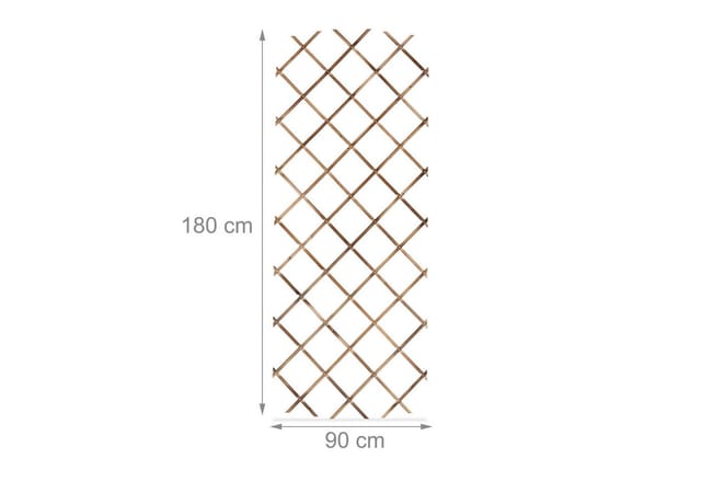 Relaxdays - Rankgitter Ausziehbar, 3er Set, 180x90 Cm, Holz, Rankhilfe Kletterpflanzen, Holzgitter Wand, Spalier, Geflammt