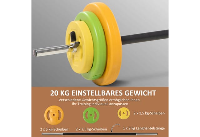 HOMCOM Hanteln Set Metall Kunstleder 28 x 130L cm