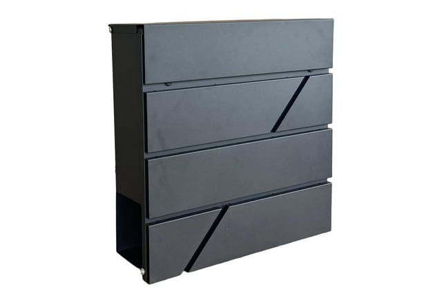 Relaxdays Briefkasten Eisen Schwarz Mit Zeitungsfach Abschließbar 37 cm x 37 cm x 11 cm 3,5 kg