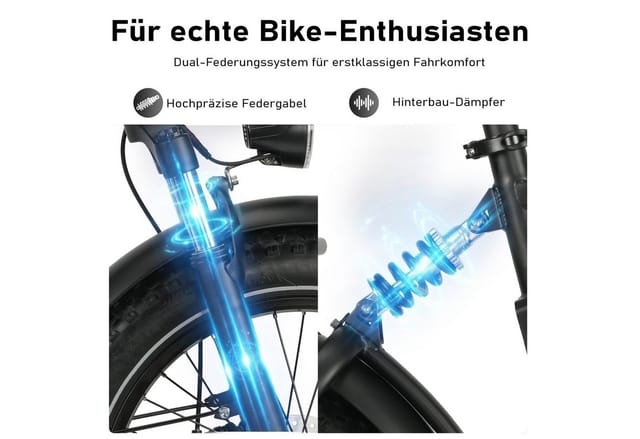 Maxtron Polaris, Falt-E-Bike, Off-road E-Bike, 20" Zoll, dunkelgrau