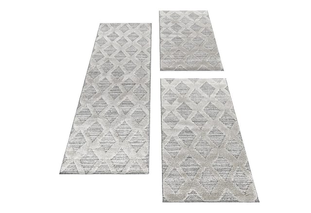 Carpettex Hochflor-Bettumrandung Boho-Design, Höhe 20 mm, (Bett-Set, 3-tlg., Bettvorlage), Schlafzimmer Teppich Bettumrandung Läufer Set 3 teilig