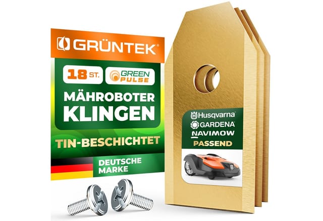 GRÜNTEK Rasenmähermesser GRÜNTEK Mähroboter Ersatz-Klingen Set 18-tlg (18-St), kompatibel mit Husqvarna/Gardena/Navimow
