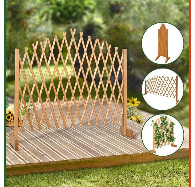 Gardebruk Spalier, Rankgitter Gartenzaun bis 200 cm ausziehbar faltbar verstellbar