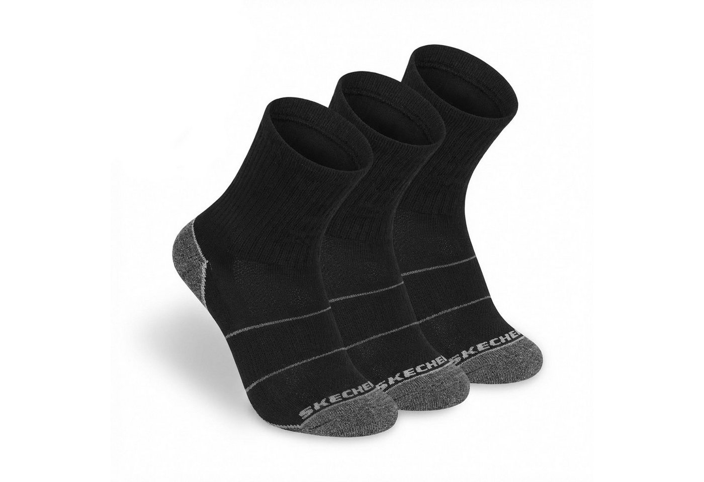 Skechers Arbeitssocken Socken Herren Damen 39-42 Multi Pack mit Mesh Belüftungstechnologie (3er, 6er und 12er Pack) Robustes Material und bequemer Tragekomfort - Fußgewölbe-Unterstützung Bild 4