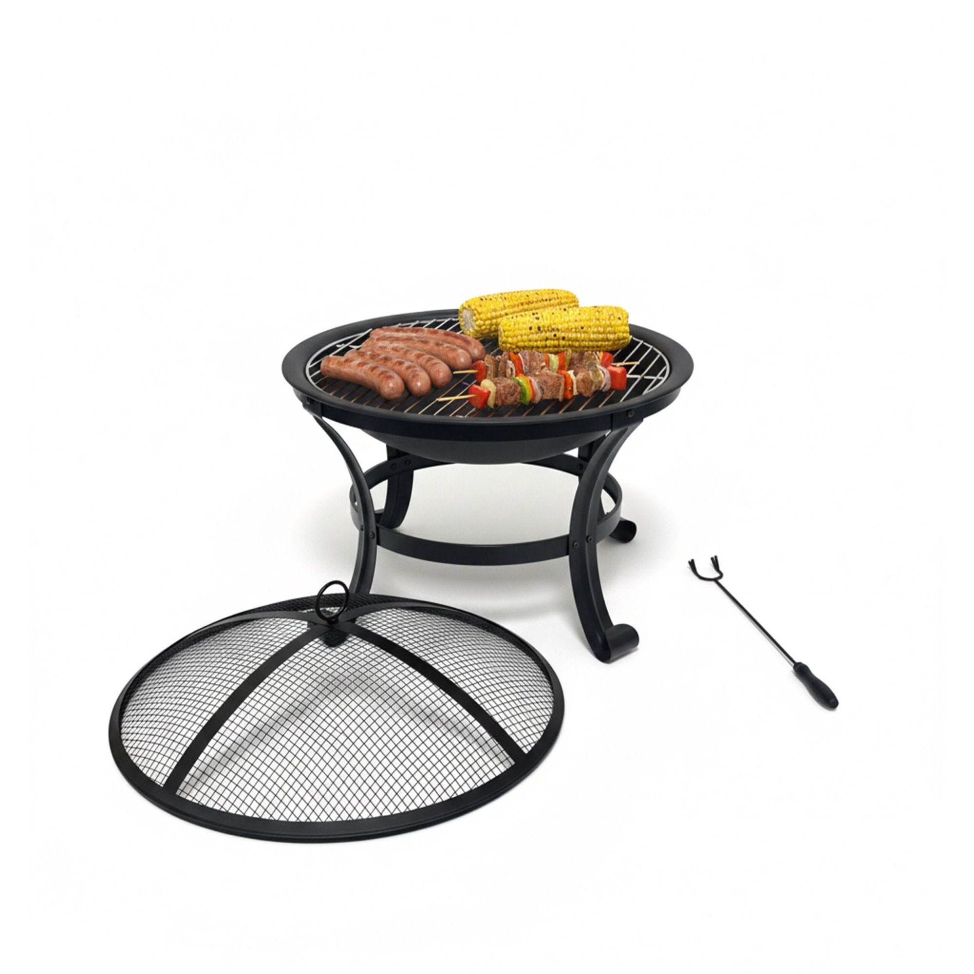 Feuerschale Mit Funkenschutz Und Grillrost