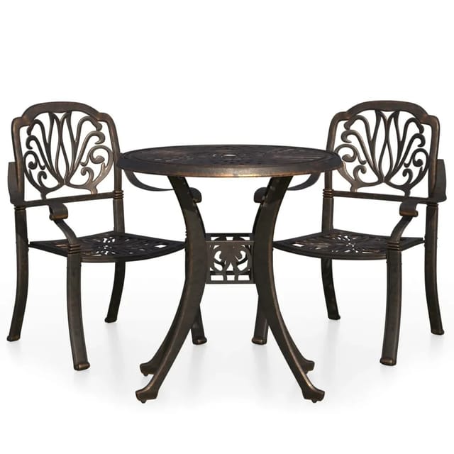 Vidaxl 3-tlg. Bistro-set Aluminiumguss Bronzen