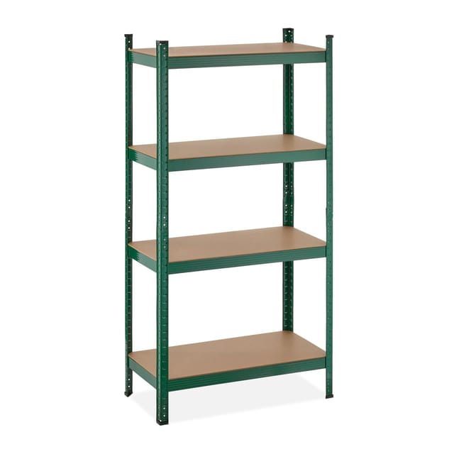 Schwerlastregal, 4 Ebenen, Hbt 156 X 80 X 40 Cm, 280 Kg Tragkraft, Metall, Lagerregal Für Keller, Garage, Grün - Relaxdays