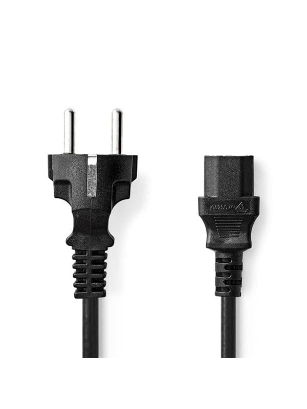 Netzkabel Netzstecker Mannlich Iec 320 C13 Gerade Gerade Vernickelt 500 M Rund Pvc Schwarz Etikett
