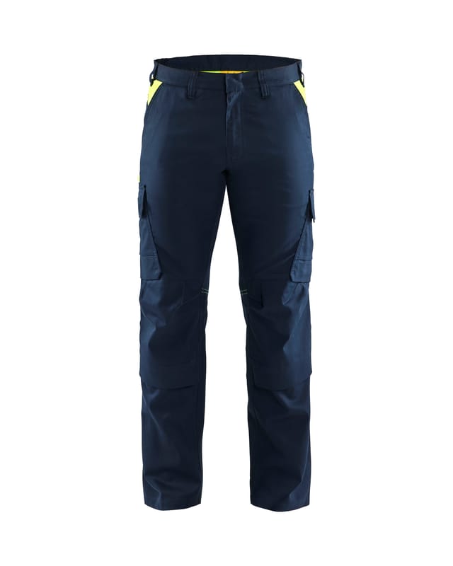 Arbeitshose Mit Kniepolstertaschen, Dehnbar 2d 1448 – Marineblau/gelb S – Fr(40) – Se(c46) – Kurz