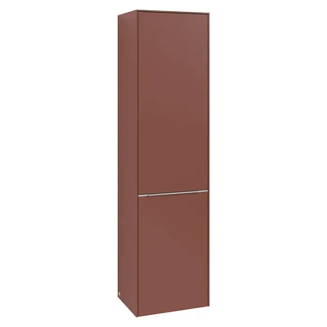Villeroy & Boch Subway 3.0 Hochschrank (B x T x H: 40 x 36,2 x 171 cm, 1x Klappe mit Wäschekorb, 1x Tür, Wine Red, Farbe Griff: Aluminium glänzend, DI