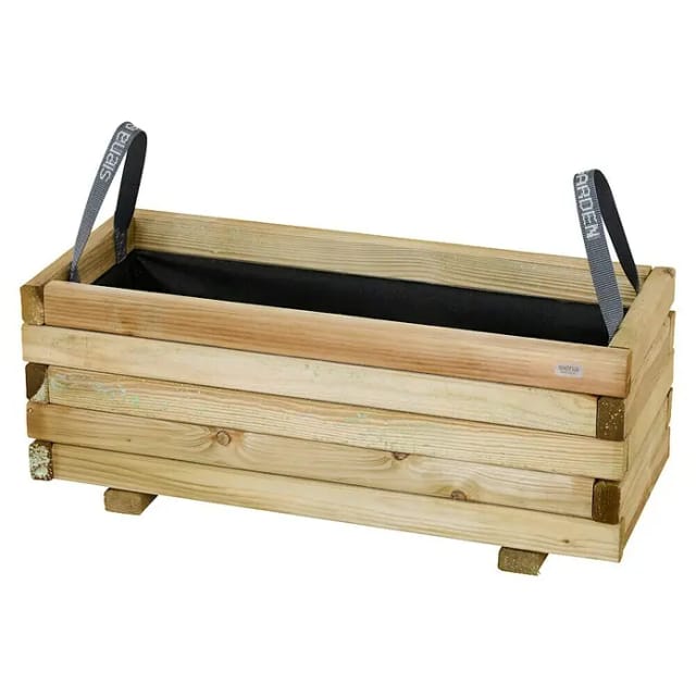 Siena Garden Pflanzkübel Taunus (Außenmaß (L x B x H): 70 x 30 x 28 cm, Holz, Naturbraun)