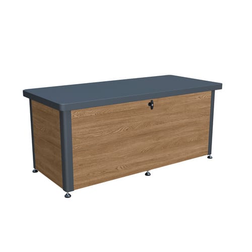 Gartenbox, BxHxT: 165 x 69 x 75 cm, Holzoptik, Metall - braun