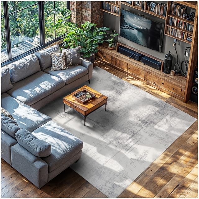 Tectake Vintage Designer Teppich Nadira Verschiedene Größen Abstraktes Verwaschenes Muster 240 x 340 cm 340 x 240 x 0 60 cm Beige Grau
