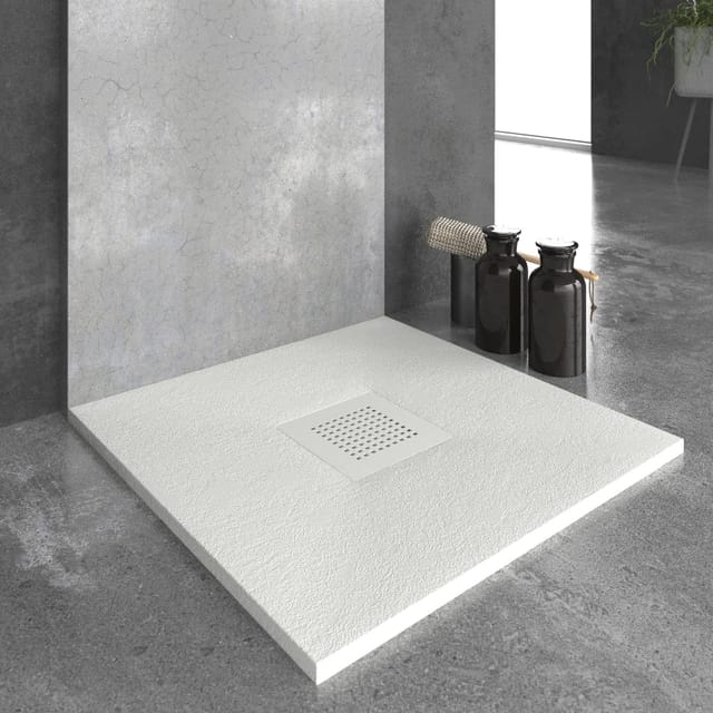 Stano Mineralguss Duschwanne Extra Flach Slate Weiss 70x70cm