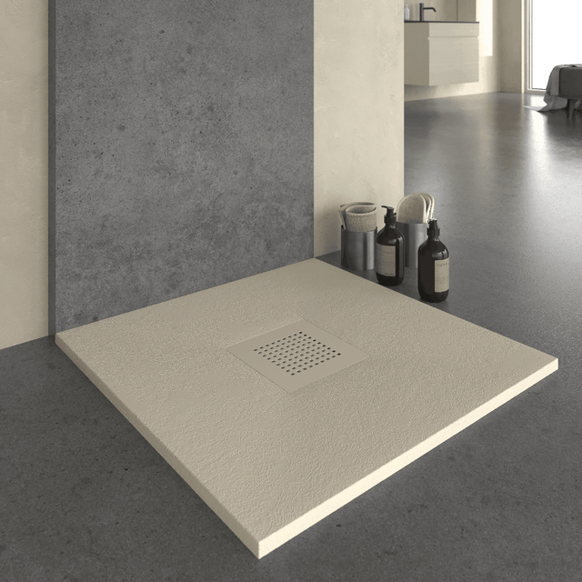 Stano Mineralguss Duschwanne Extra Flach Slate Beige 80x80cm