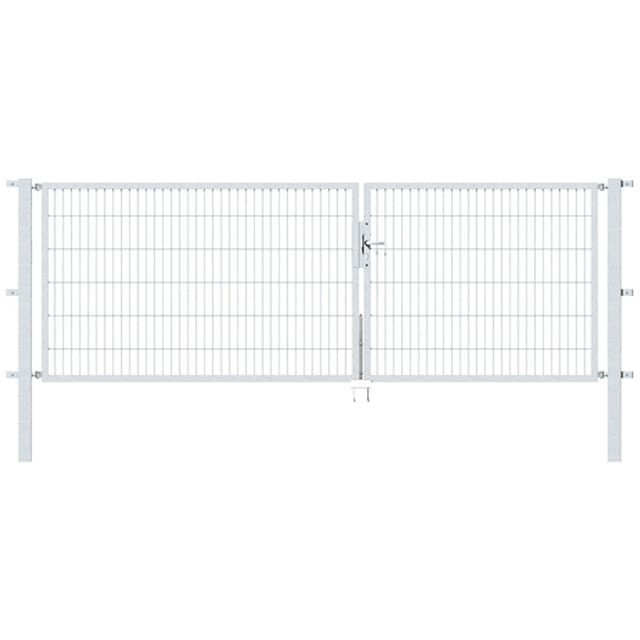 Metallzaun Doppeltor für Doppelstabmatte verzinkt z. Einbeton. 120 cm x 350 cm
