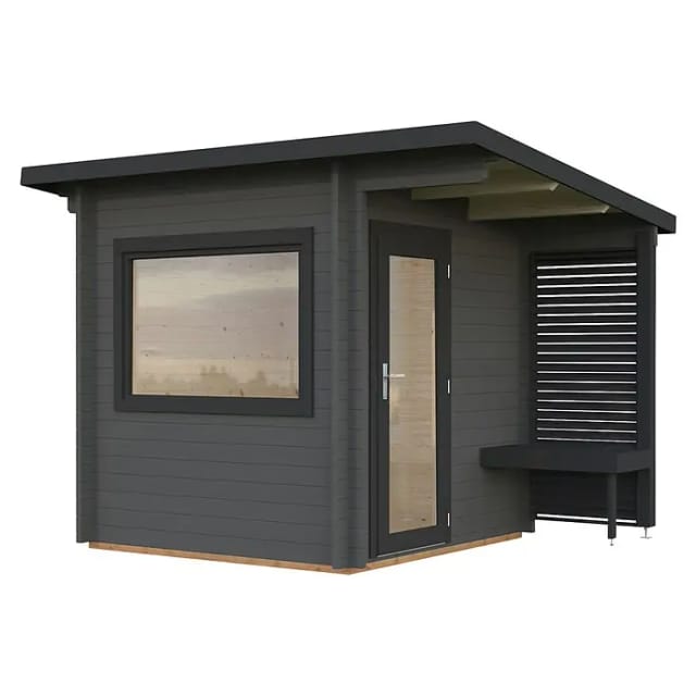 Palmako Sauna Sanna 210 x 210 cm Lackiert Grau-Anthrazit FSC®