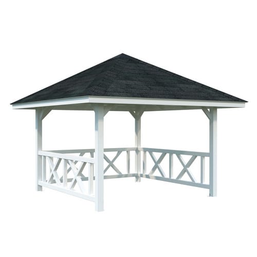 Palmako Pavillon Bianca Set 101 300 x 300 cm Lackiert Weiß FSC®