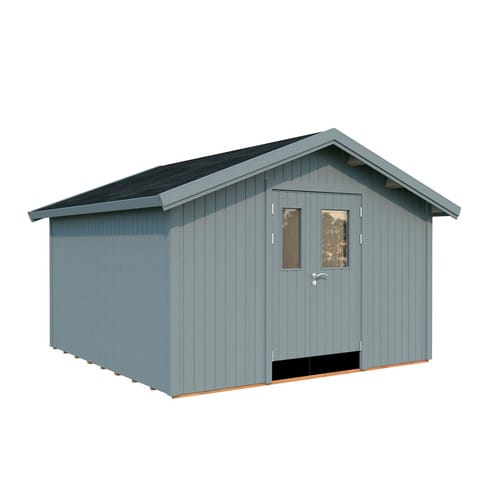 Palmako Gerätehaus Lucas 348 x 354 cm Lackiert Hellgrau FSC®