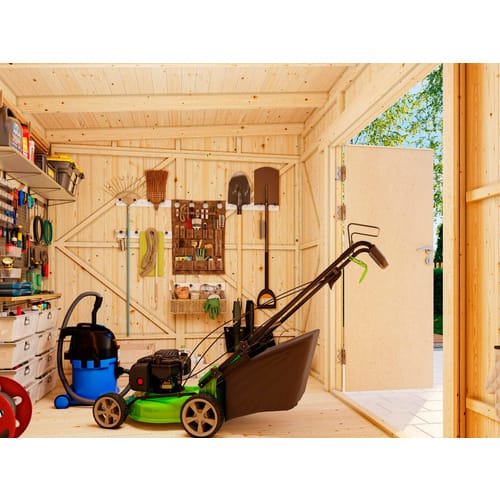 Palmako Gerätehaus Stig 348 x 239 cm Lackiert Dunkelgrau FSC®