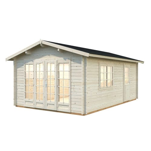 Palmako Irene Holz-Gartenhaus Klar Satteldach Tauchgrundiert 380 cm x 550 cm