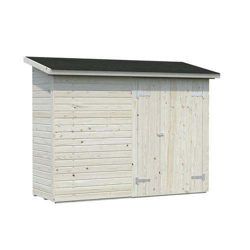 Palmako Leif Holz-Gartenhaus Natur Pultdach Unbehandelt 234 cm x 95 cm