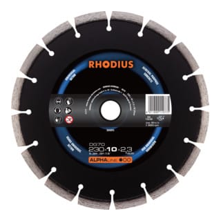 RHODIUS ALPHAline DG70 Diamanttrennscheibe 230 x 10,0 x 2,3 x 22,23 mm