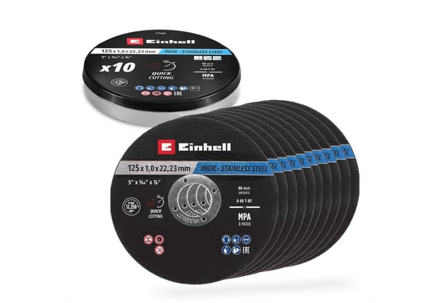 EINHELL Trennscheiben, 711442, 125x1,0 mm, 10 Stück