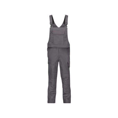 Dakota Flammhemmende Latzhose mit Kniepolstertaschen, zementgrau, Schrittlänge Standard, Größe 46