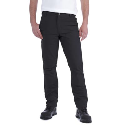 Herren Stretch Canvas Hose, STRETCH DUCK DOUBLE FRONT, schwarz, Größe W34/L30