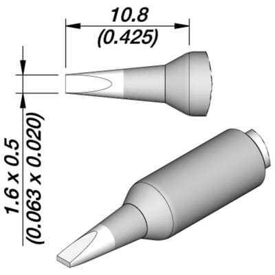 Lötspitze Serie C245E, C245160E/1,6 x 0,5 mm, Meißelform