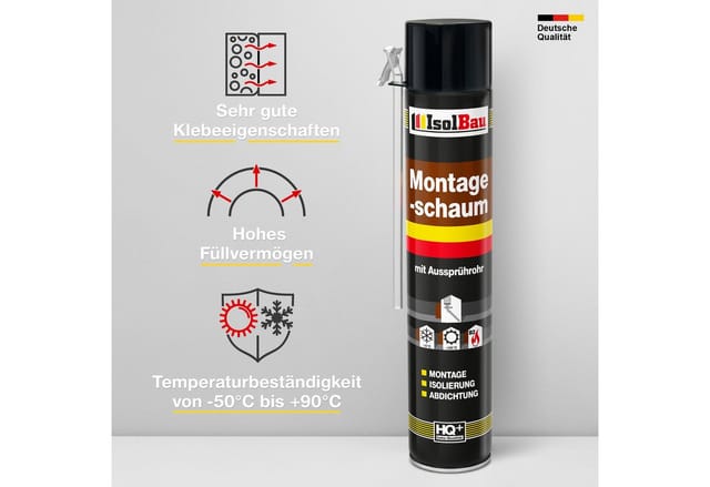 None Montagekleber Montageschaum 3 Dose 750 ml Bauschaum für Montage, Isolierung, PCV-Profile Holz und Holzwerkstoffe Ziegelsteine Beton Gipsund Metall