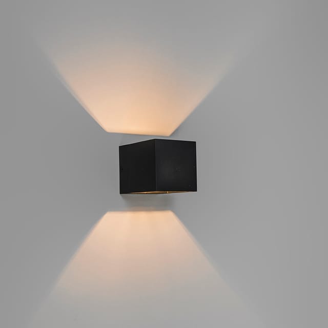 Qazqa Moderne Wandleuchte Schwarz Mit Lichteffekt - Transfer