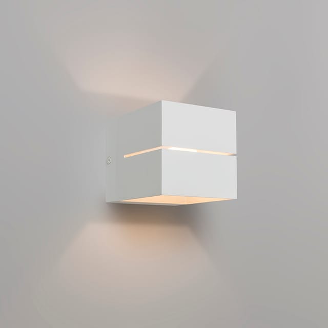 Moderne Wandleuchte Weiß 9,7 Cm – Transfer Groove