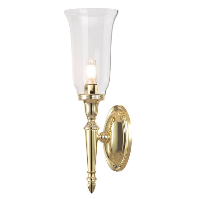Elstead - Dryden - 1 Licht Badezimmer Wandleuchte Aus Poliertem Messing Ip44, G9