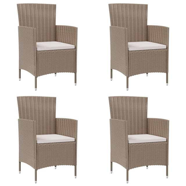 Gartenstühle Mit Kissen 4 Stk. Poly Rattan Beige