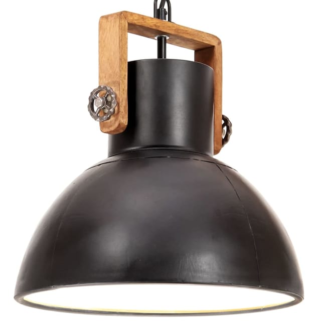 Hängelampe Industriestil 25 W Schwarz Rund 30 Cm E27