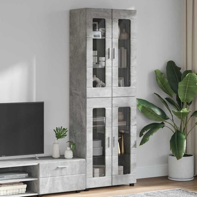 Highboard Florin Beton Grau 60 X 35 X 182 Cm Holzwerkstoff
