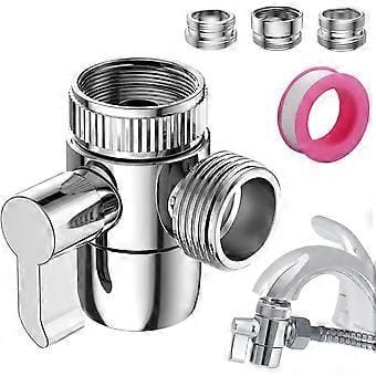 3-wege-duschumstellventil Mit Armaturenadapter M22-m24, M22-g1/2, Für Bad Und Küche (armatur Nicht Enthalten), Chrom