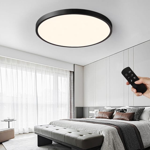 Led Deckenleuchte Rund 50cm 54w 3000k-6500k 4500lm Deckenlampe Groß Runder Schlafzimmer Lampe Decke Led Deckenleuchten Dimmbar Schwarz Schlafzimmerleuchte Für Wohnzimmer Kinderzimmer