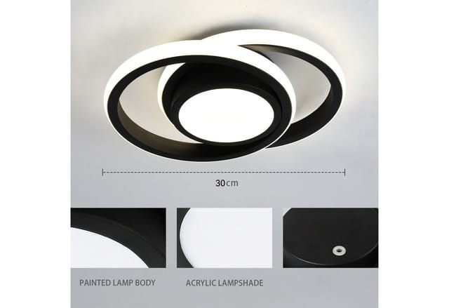 Jdong Deckenleuchte Led 24w, Ø 30cm,farbwechsel, Sternen, Dimmbar, Warmweiss- Kaltweiss, 3000-6500 Kelvin, Rgb Farbwechsel Deckenlampe Kompatibel Mit Amazon Alexa