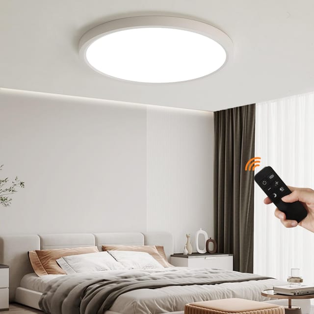 Led Deckenleuchte Rund 40cm, 36w Deckenlampe Mit Memory-funktion，weiß Dimmbar 3000k-6000k, Ultra Flach 2.5cm Für Wohnzimmer Flur Büro