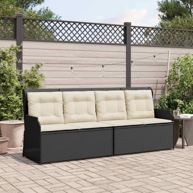 Gartenbank Schwarz Poly-rattan